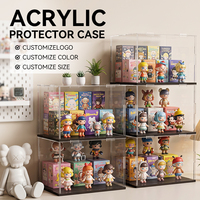 Boîte de présentation en acrylique transparente, boîte de rangement de table, cube de rangement, protection contre la poussière, présentoir pour collection de jouets