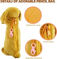 Trousse à crayons personnalisée pour garçons, pochette à crayons en peluche 3D pour chien, BB FUNHOUSE, sac de rangement souple pour papeterie Animal de dessin animé