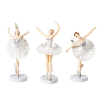 3 pcs/set Gâteaux d'anniversaire Poupées Ballet Danseurs Belle Princesse Joyeux Anniversaire Décoration Gâteau Dessert Tables Figurines avec Bases