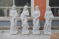Sculpté à la main ancienne pelouse romaine décorative grandeur nature quatre saisons femme dame grandes Sculptures extérieur jardin marbre Statues