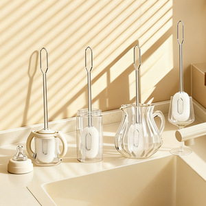 Stainless Steel Cup Brush Long Handle For Glass Bottle Cleaning Kitchen Use 304 Material Hook Type - Product Image 4