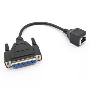 Customized Db9 Db25 to Rj45 8p8c Network female to female Extender Adapter Converter Cable Rs232 Serial Cable with locking screw