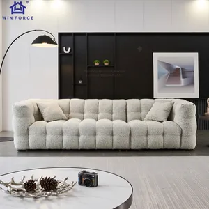 Winforce toptan Modern kumaş şezlong mobilya seti dalgalı tasarım lüks modüler kanepe oturma odası kanepe Set mobilya