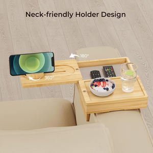 New Product Bamboo Sofa Arm <strong>Tray</strong> Couch Snack Holder Caddy Bar Arm <strong>Table</strong> Organizer Armrest Organizer Anti-Slip <strong>Tray</strong> - Product Image 4