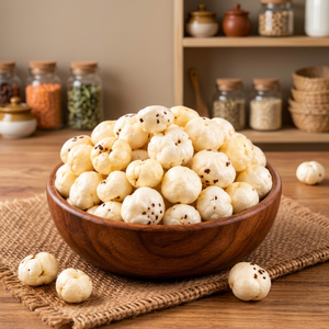 Makhana Fox Nuts, Selección de Frutos Secos Naturales, Crujientes y Saludables, Sin Gluten, Altos en Proteínas, Superalimento Vegano, Disfrute Diario - Product Image 1
