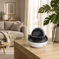 Caméra Dôme PTZ de Sécurité Sans Fil WiFi avec Projecteur Infrarouge, Vision Nocturne, Détection de Mouvement, Étanche IP66 pour Maison et Bureau