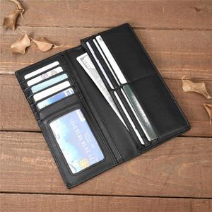 Portefeuille long de luxe pour garçons et hommes, en cuir véritable Crazy Horse, avec de longues fentes - Product Image 4