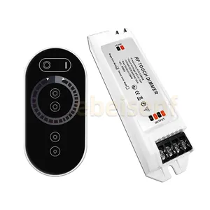 Controlador remoto sem fio de 433Mhz RF Full Touch Dimmer DC 12V/24V 12A 288W Tensão constante PWM Sinal LED Controlador de faixa de cor única