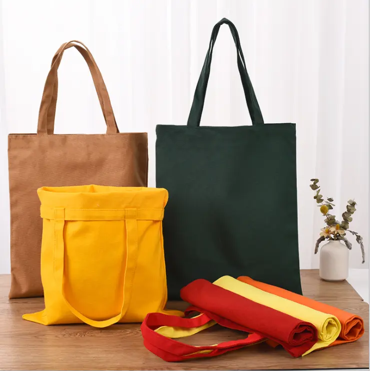 Bán Buôn Đồng Bằng Thời Trang Mua Sắm Dây Kéo In Phụ Nữ Cotton Canvas Tote Bag Với Tùy Chỉnh In Logo