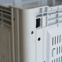 Grande caisse pliable ventilée pour fruits et légumes, type C, boîte à produits en plastique, modèle chinois XP-ZD1210WXC