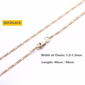 Gp Chúng Tôi Figaro Chuỗi Vòng Đeo Tay Vòng Cổ 3 + 1 Liên Kết Chuỗi Mỏng Xếp Chồng Lên Nhau Lớp 14K Vàng Đầy Đồ Trang Sức Vĩnh Viễn Chuỗi Bán Buôn - Product Image 4
