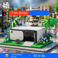 Modelo de Paisaje Urbano Comercial de Bloques de Construcción Personalizados - Adornos de Diseño Basado en Imagen, Bloques de Ensamblaje de Partículas Pequeñas para Edificios