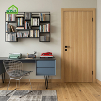 Porte en bois moderne et simple, design à finition MDF sans peinture, isolation acoustique manuelle, pour chambre à coucher, appartement, hôtel
