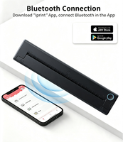 Imprimante portable A4 sans encre, impression avec papier thermique, imprimante sans fil Bluetooth pour téléphone/tablette/PC