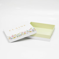 Boîte de papier cadeau pour accessoires électroniques recyclables avec logo personnalisé Base du couvercle supérieur et inférieur Couverture en terre céleste Impression en relief