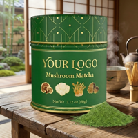 Nouvelle formule Adaptogène Poudre de matcha cérémonielle Matcha infusé aux champignons de qualité supérieure Poudre de thé vert matcha