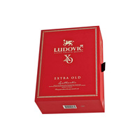 Boîte cadeau rigide personnalisée avec couvercle coulissant, revêtement UV, logo en relief, estampage à chaud doré, fermeture magnétique pour brandy, whisky, vin, articles de luxe