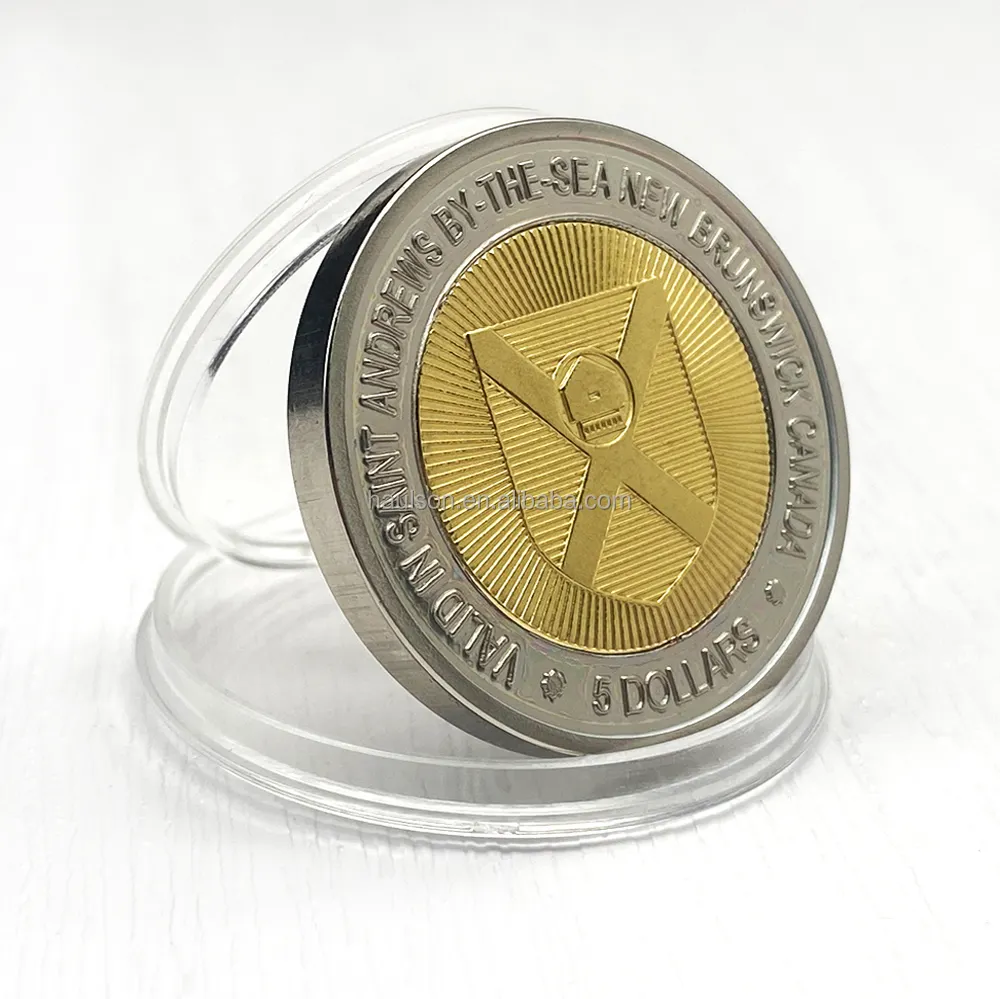 새로운 brunswick 캐나다 duotone 컬러 기념 동전 2023 사용자 정의 키라 원형 극장 두 톤 도금 동전