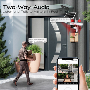 V380proソーラー4G SIM CCTVカメラ8Wパネル8000mAhバッテリー3レンズ10xズーム6MP CMOS PIRアラームGSM防水内蔵マイク - Product Image 4