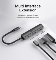 UNIEAN NEW 3 in 1 USB C Docking Station Transfer Data 5G Pengisian Cepat 100W Layar UHD Adaptor Audio Video Tipe C