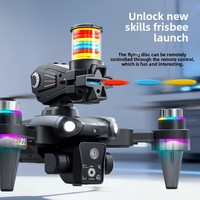Drone jouet K22 Max à double caméra FPV, lanceur de frisbee, flux optique, lumières éblouissantes, quadricoptère pliable pour photos aériennes, moteur sans balais