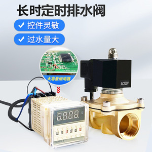 Vanne de vidange électronique AC220V en laiton fileté normalement fermée, électrovanne à eau pour usage industriel - Product Image 1