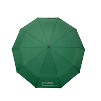 Parapluie coupe-vent 23 pouces entièrement automatique à 10 baleines, pliable en 3 sections, en pongee 190T, ouverture et fermeture automatiques, personnalisable avec logo, pour adultes - Offre Spéciale