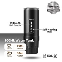 Machine à café expresso portable auto-chauffante compatible avec les capsules NS DG et le café en poudre pour le camping, les voyages, la voiture, le bureau