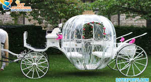 Magnifique Carrosse de Cendrillon Moderne pour Mariage de Princesse, Carrosse Citrouille en Métal et Bois Léger, Décorations de Mariage - Product Image 3