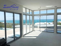 Superhouse fábrica personalizada ventana fija aluminio seguridad vidrio en forma de imagen ventana escaparate ventana pared cortina