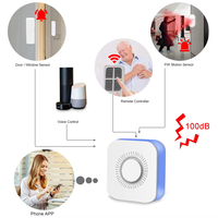 Système d'alarme WiFi Tuya 433 MHz compatible avec Alexa, sirène puissante 100 dB, kit de sécurité sans fil pour villa et magasin
