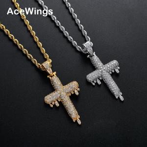 <span class=keywords><strong>Collana</strong></span> con Ciondolo <span class=keywords><strong>a</strong></span> Croce CN126 in Ottone Placcato Oro con Zirconi Cubici AAA e Catena <span class=keywords><strong>a</strong></span> <span class=keywords><strong>Corda</strong></span>, Gioielli Hip Hop per <span class=keywords><strong>Uomo</strong></span> e Donna, Regalo per Feste - Product Image 2