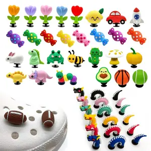 3D Soft rubber football basketball flower shoe charms Buckles for clog shoe charms shoe lace accessories decorations