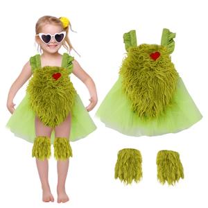 Disfraz de monstruo de piel verde para niñas niños Navidad bebé burbuja mameluco vestido corazón <span class=keywords><strong>Santa</strong></span> <span class=keywords><strong>Claus</strong></span> inspirado - Product Image 1