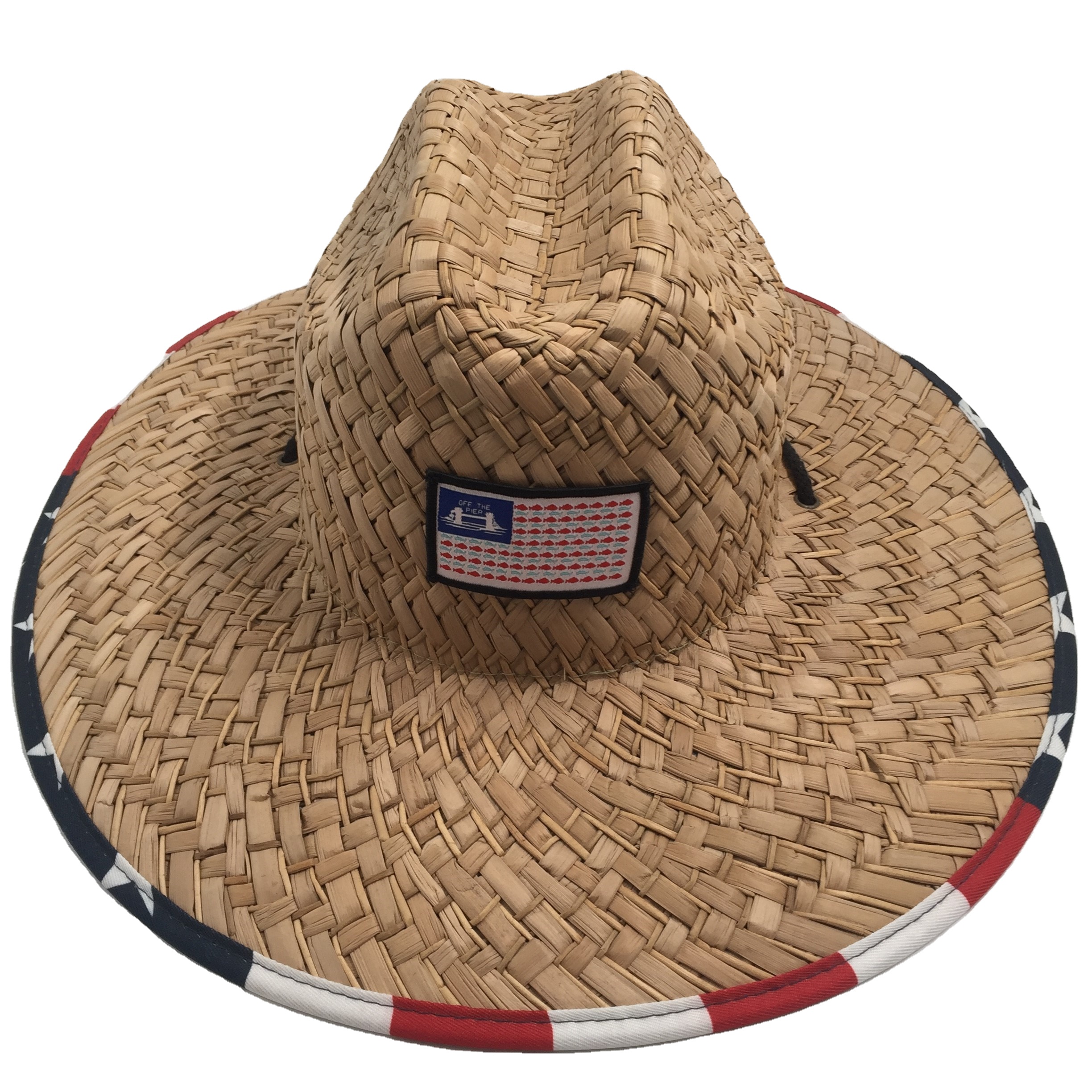 Пляжная соломенная Солнцезащитная шляпа lifeguard для серфинга, сафари, рыбалки на заказ