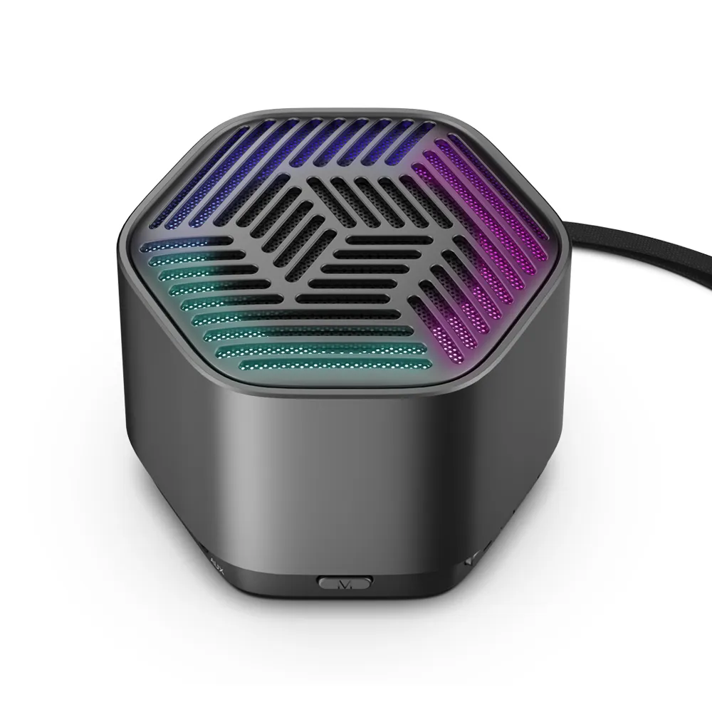 Boombox pengisi daya speaker bluetooth tipe C, Speaker bluetooth portabel HF10, speaker pesta Karaoke nirkabel dengan lampu Led