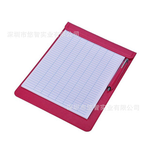 Clip para menú de hotel de cuero PU, clip para bebidas, clip para caja registradora de supermercado, clip para libro de contabilidad, logotipo personalizado. - Product Image 1