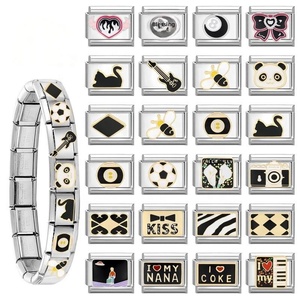 Stainless Steel Christian Charm Bracelet with Electroplating Modular Design Black Charms and DIY Features SSJ H999 - Product Image 5