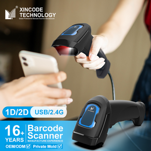 Xincode cầm tay 2D Máy quét mã vạch 1D QR Máy quét mã 2.4G Đầu đọc mã vạch không dây <span class=keywords><strong>USB</strong></span> có dây QR đọc mã cho siêu thị - Product Image 1