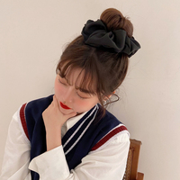 Chouchous de créateur pour cheveux satin noir surdimensionnés personnalisés marques célèbres sets d'emballage d'attaches à cheveux élastiques pour femmes