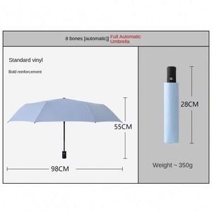 Auto Open & Close Modern Three-Folding Iron Shaft Compact Travel Umbrella for Small <b>Backpack</b>-Customizable Color & Logo Wholesale - Product Image 5
