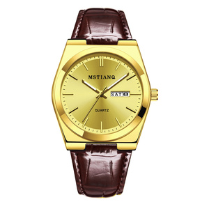 Orologio da <span class=keywords><strong>uomo</strong></span> di lusso di fascia alta con quadrante in vetro, impermeabile, luminoso, con luce notturna, <span class=keywords><strong>cinturino</strong></span> in <span class=keywords><strong>pelle</strong></span> al quarzo, casual, da lavoro - Product Image 1
