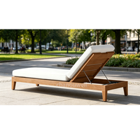 Conjunto de Muebles de Jardín de Madera de Teca de Estilo Minimalista, Precio Económico, para Disfrutar al Aire Libre, con Silla de Esquina para Ver la Ciudad