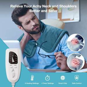 Almohadilla Eléctrica Térmica para Hombros y Cuello, Envoltura <span class=keywords><strong>Cervical</strong></span> con Tres Niveles de Compresión, <span class=keywords><strong>Manta</strong></span> Eléctrica para Relajar la Espalda - Product Image 4