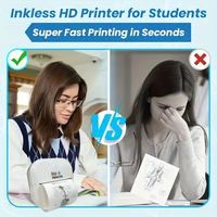Printer Mini Ringkas dan Ringan, Mudah Dibawa, Penggunaan Portabel, Kertas 57mm Tersedia