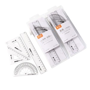 Ensemble de règles Little Fish 20 cm, forme ondulée épaissie, outils mathématiques pour étudiants, papeterie de bureau, lot de 4 pièces - Product Image 1