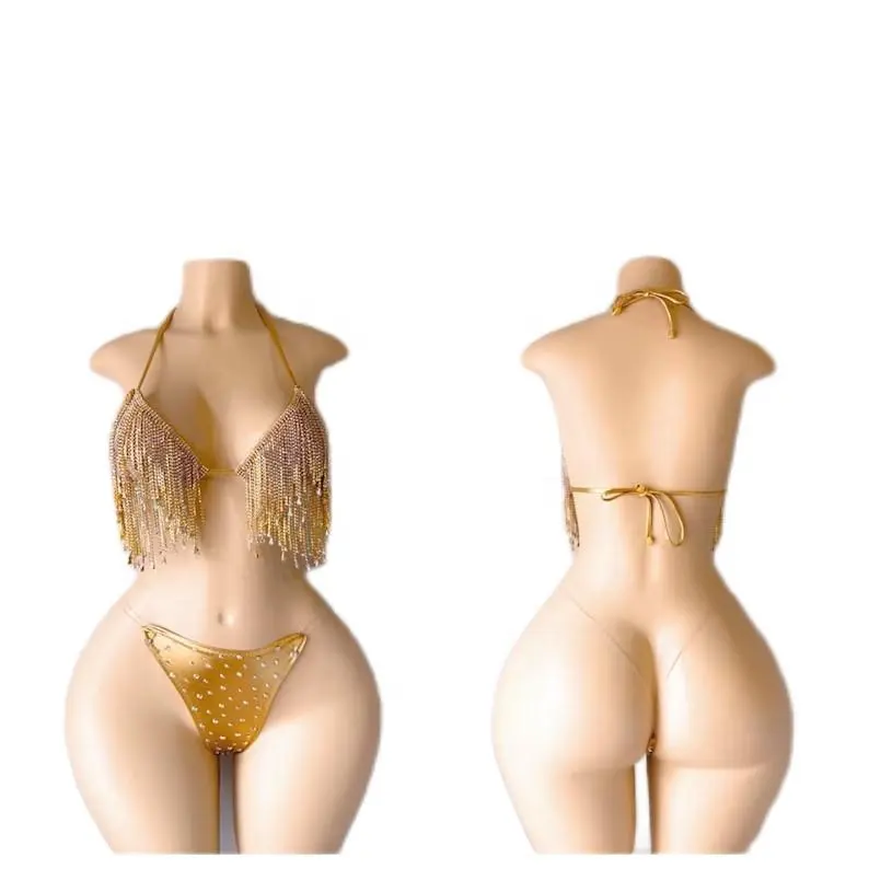 ELITES Wholesale Custom High Waist Cheeky Gold Sparkly Disco Booty Shorts