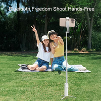 Trépied de téléphone extensible pour bâton de selfie portable avec télécommande sans fil détachable compatible avec iPhone 16/15/14/ Pro/Android