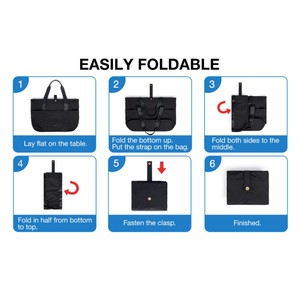 Túi Tote Canvas In Chữ Cá Nhân Hóa, Logo Tùy Chỉnh, Túi Nylon Có Quai Dài Có Thể Gấp Gọn, Dành Cho Phụ Nữ Sử Dụng Hàng Ngày - Product Image 3