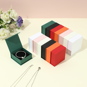 Elegant Colored Rigid Flip Jewelry <b>Gift</b> <b>Box</b> Custom Logo Paper Packaging <b>Box</b> with Sponge Insert For Necklace Bracelet Ring - Product Image 4